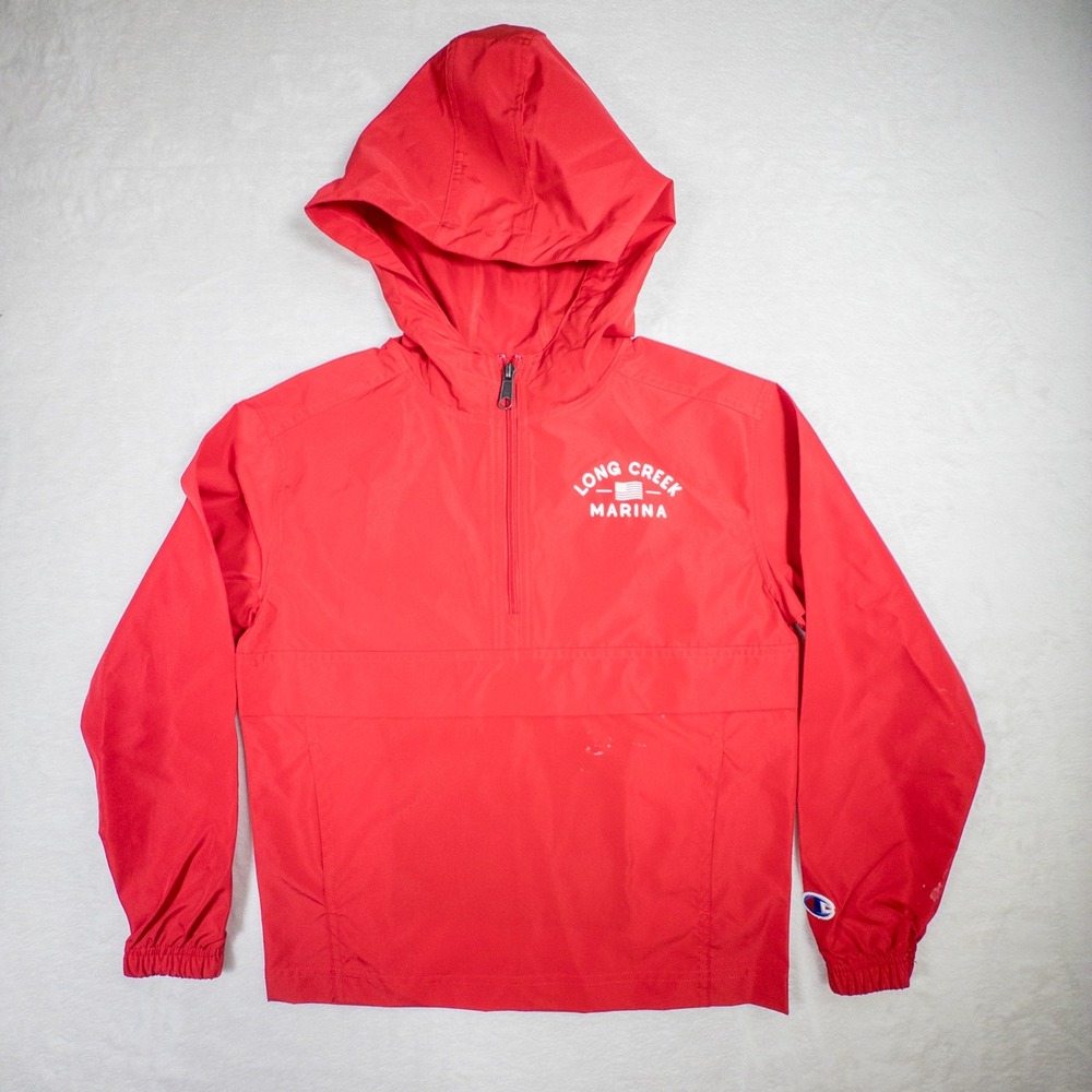 Kids Red Champion Long Creek Marina Hooded Windbreaker Jacket Size S - Picture 1 of 8